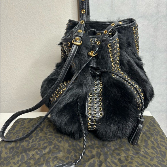 Rebecca Minkoff Handbags - Rebecca Minkoff Utility Convertible Bucket Shoulder Crossbody Bag Braided Fur